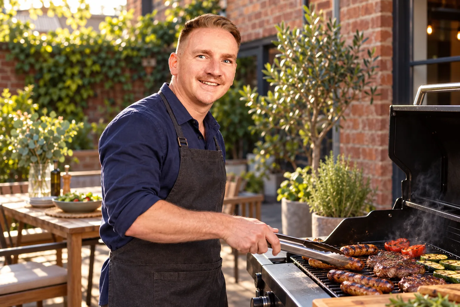 Campaign concept of Matt at a BBQ